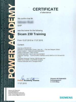 PowerAcademy-certificate-SICAM-230-Trainer-2015
