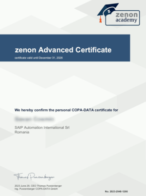 zenon 10 advanced certificate